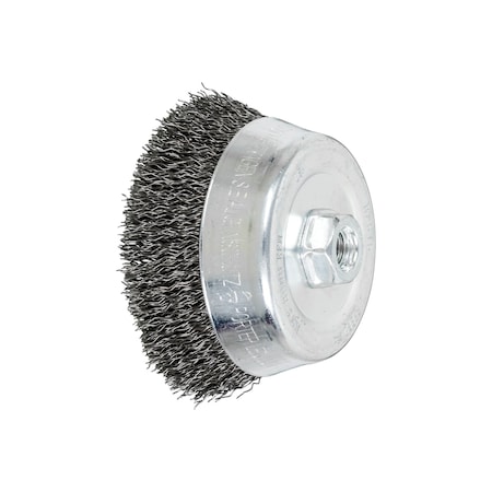 5 Crimped Wire Cup Brush - .020 CS Wire, 5/8-11 Thread (ext.)